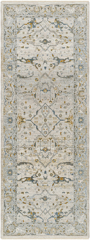 Aviva Off-White Textured Rug with Fringes