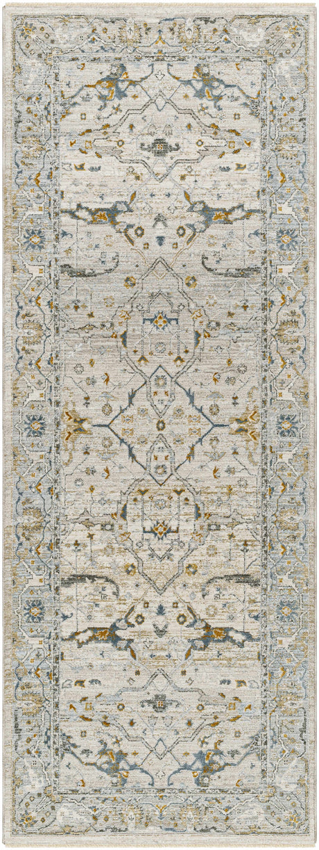 Aviva Off-White Textured Rug with Fringes