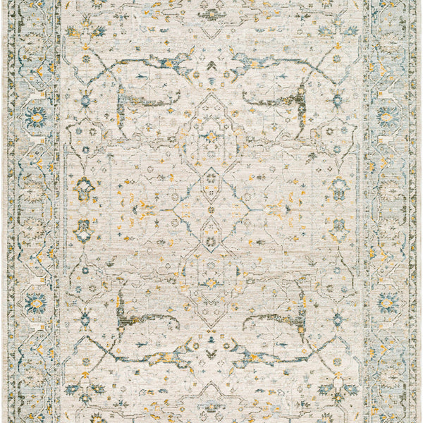 Aviva Off-White Textured Rug with Fringes