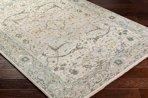 Aviva Off-White Textured Rug with Fringes
