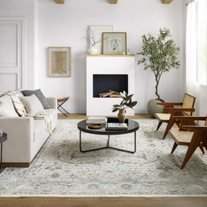 Aviva Off-White Textured Rug with Fringes