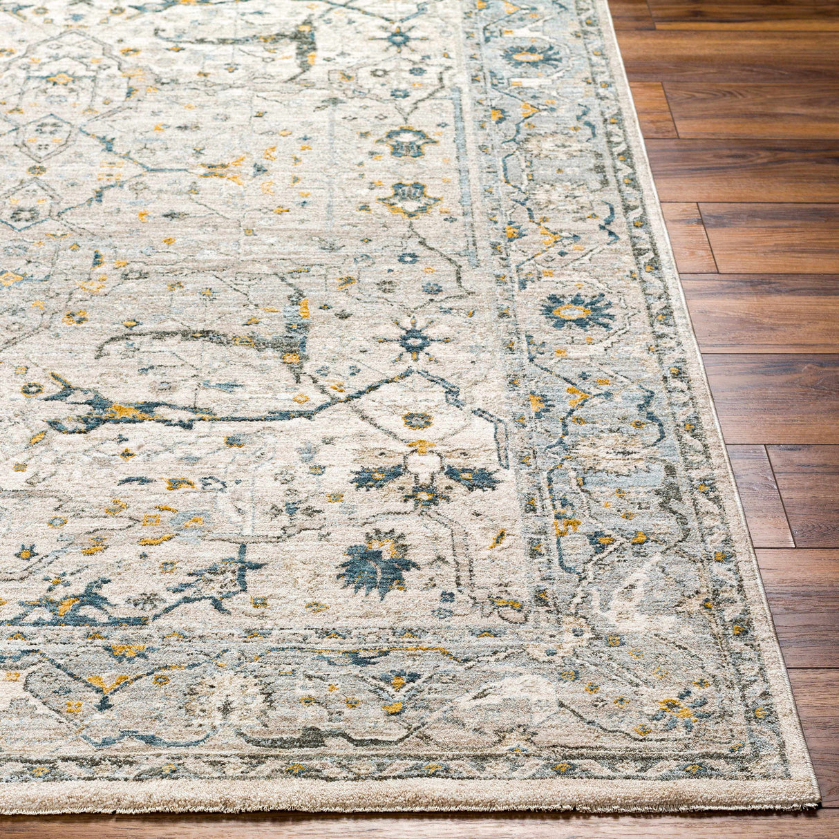 Aviva Off-White Textured Rug with Fringes