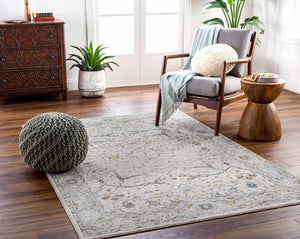 Aviva Off-White Textured Rug with Fringes