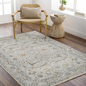 Aviva Off-White Textured Rug with Fringes