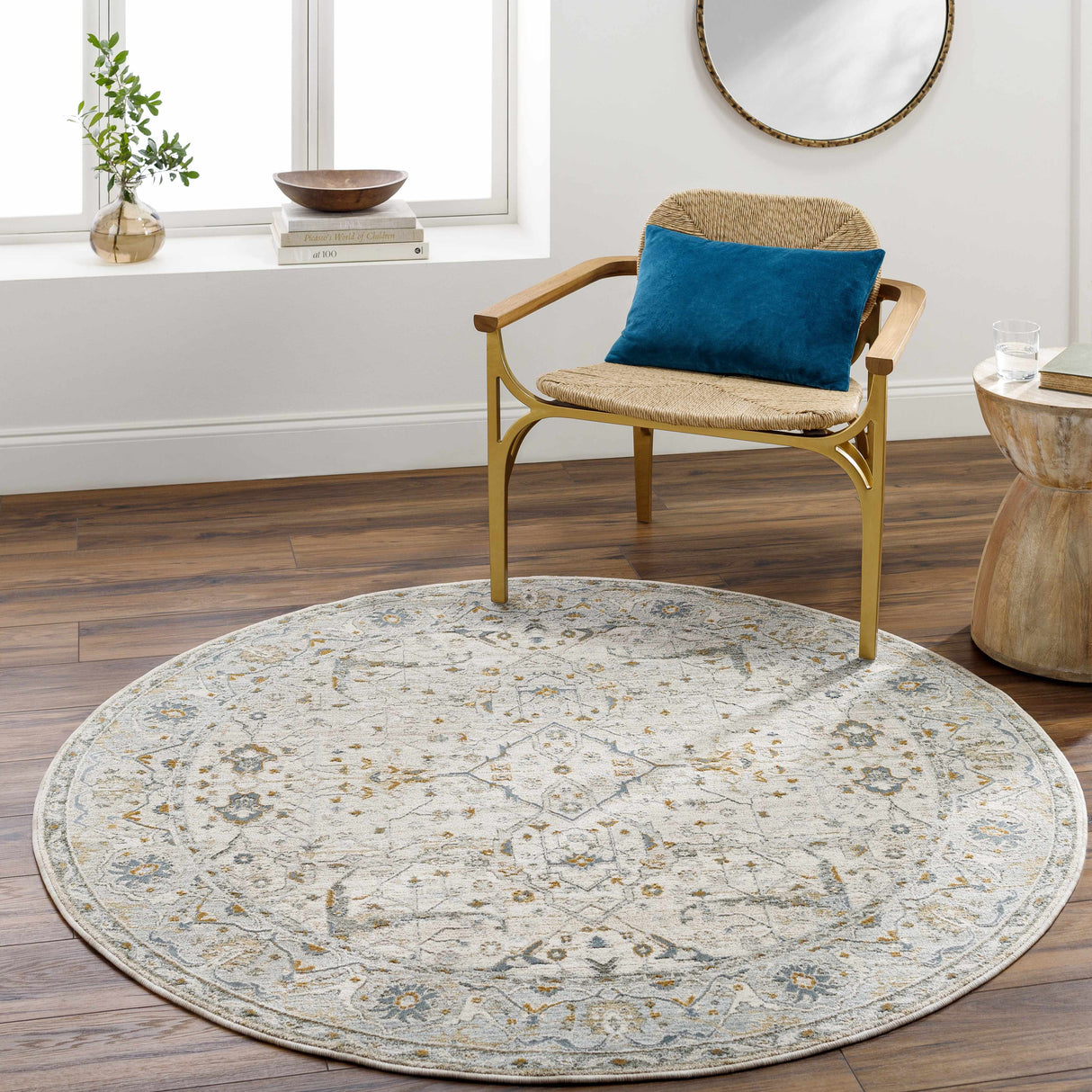 Aviva Off-White Textured Rug with Fringes