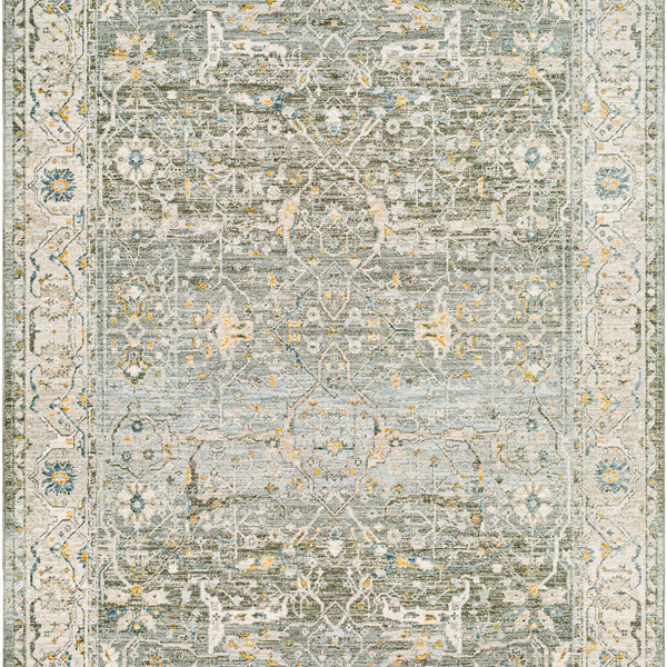 Aviva Teal Textured Rug with Fringes