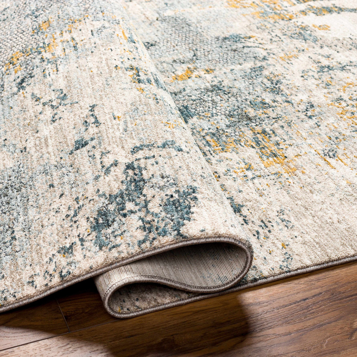 Chaya Textured Abstract Rug with Fringes