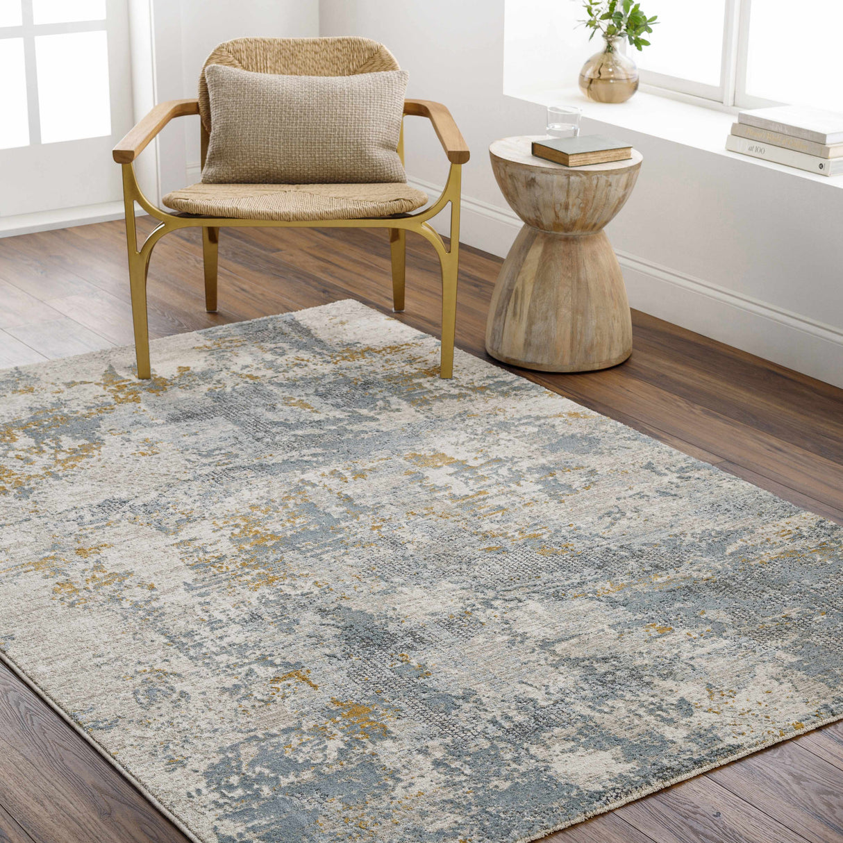 Chaya Textured Abstract Rug with Fringes