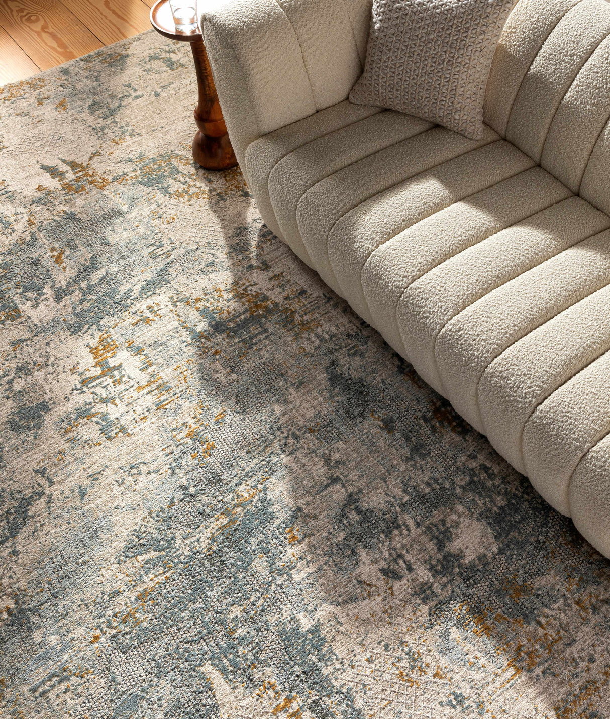 Chaya Textured Abstract Rug with Fringes