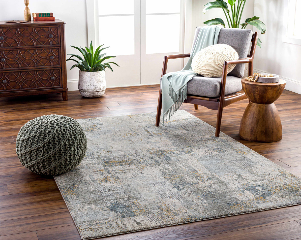 Elina Textured Abstract Rug with Fringes