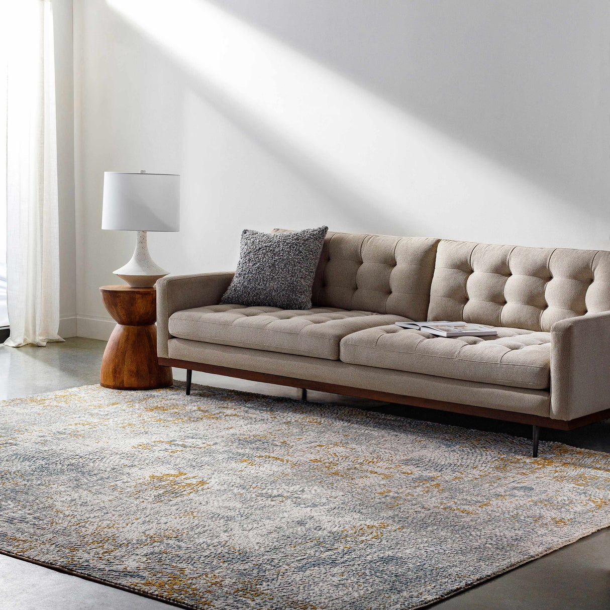 Fleur Textured Rug with Fringes