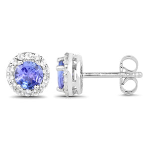 3.77 Carat Genuine Tanzanite and White Topaz .925 Sterling Silver 3 Piece Jewelry Set (Ring, Earrings, and Pendant w/ Chain)