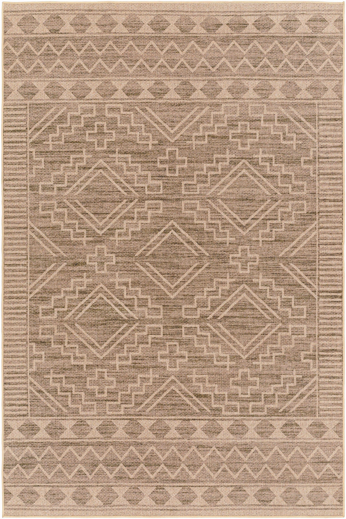 Halle Tan Washable Area Rug - Clearance