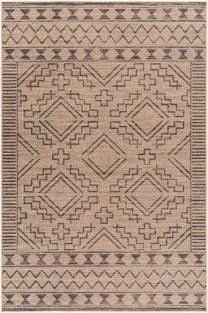 Halle Tan & Black Washable Area Rug - Clearance