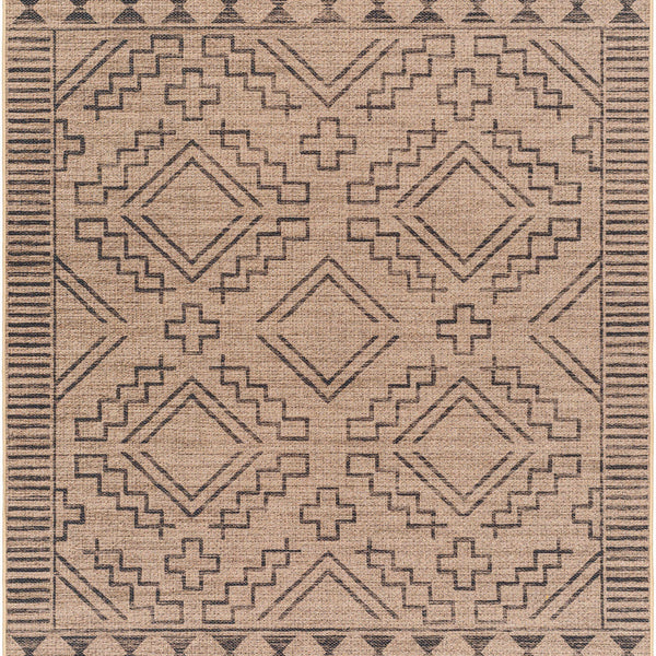 Halle Tan & Black Washable Area Rug - Clearance
