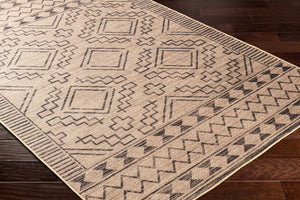 Halle Tan & Black Washable Area Rug - Clearance