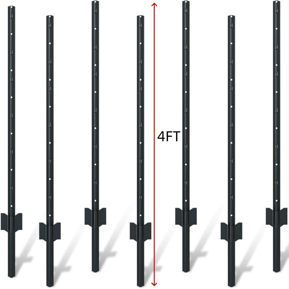 SHEN M 4 Foot U-Shaped Metal Garden Fence Posts with Rust-Resistant Finish - view 2