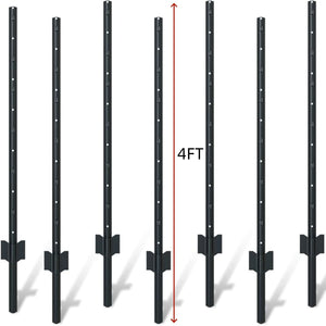 SHEN M 4 Foot U-Shaped Metal Garden Fence Posts with Rust-Resistant Finish - view 2