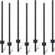 SHEN M 4 Foot U-Shaped Metal Garden Fence Posts with Rust-Resistant Finish in Black