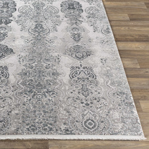 Shipdham Luxury Fringed Faux Silk Area Rug - Clearance