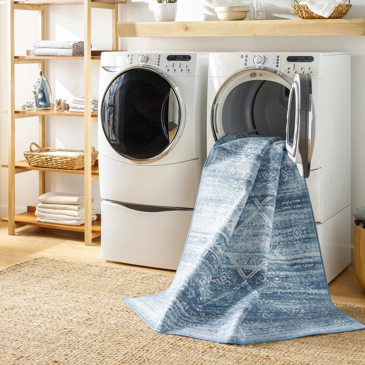 Blake Arctic Sky Washable Area Rug - Clearance