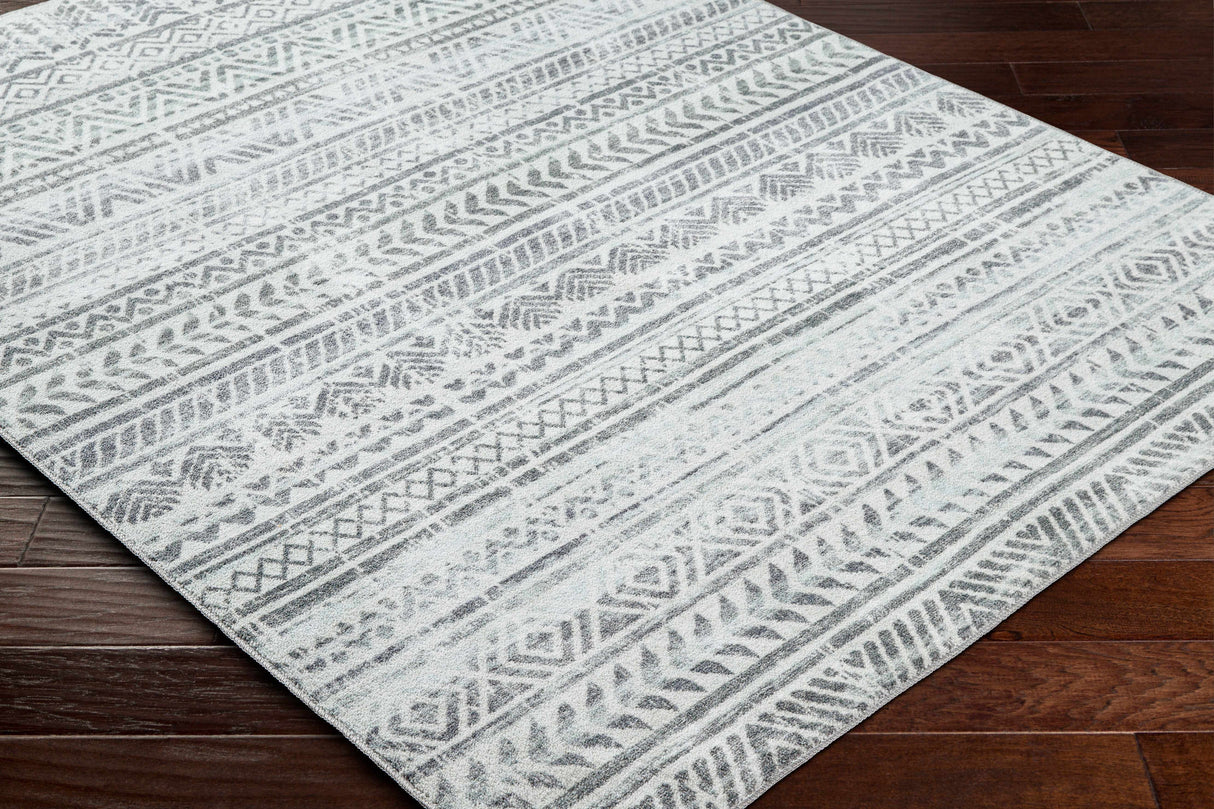 Ianna Light Gray Washable Area Rug - Clearance