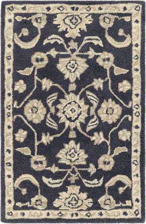 Caesar CAE-1164 Black Floral Wool Rug