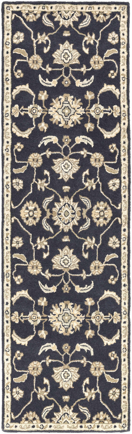 Caesar CAE-1164 Black Floral Wool Rug