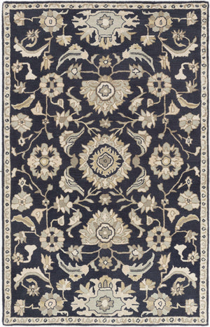 Caesar CAE-1164 Black Floral Wool Rug