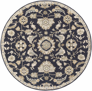 Caesar CAE-1164 Black Floral Wool Rug