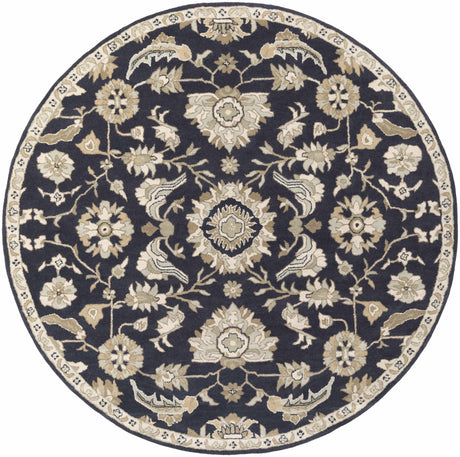 Caesar CAE-1164 Black Floral Wool Rug