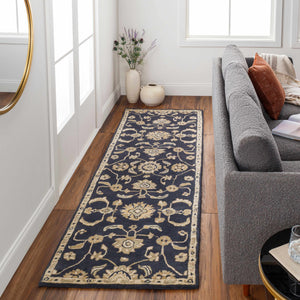 Caesar CAE-1164 Black Floral Wool Rug