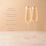 Rose Crystal Champagne Flute Set