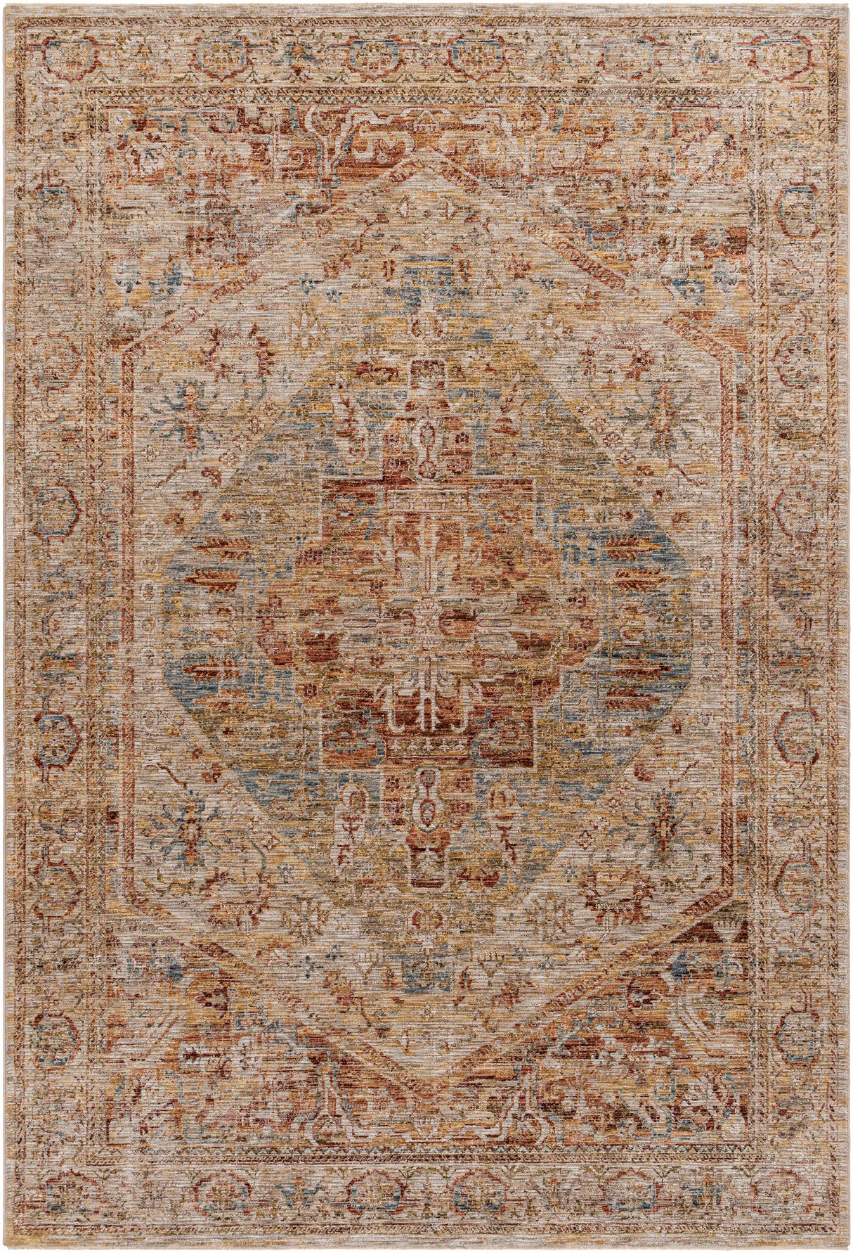 Alois Rust Rich Textured Traditional Rug