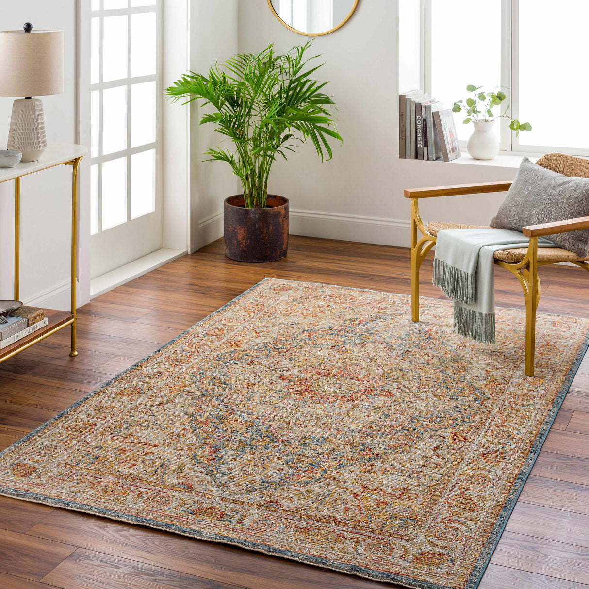 Cress Tan Rich Textured Traditional Rug