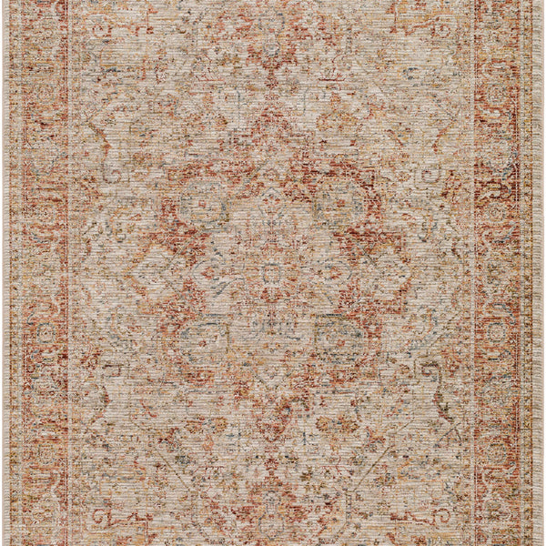 Cress Rust Rich Textured Traditional Rug