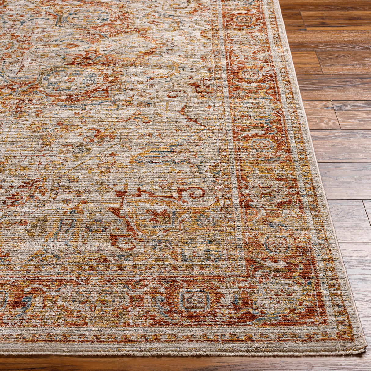 Cress Rust Rich Textured Traditional Rug