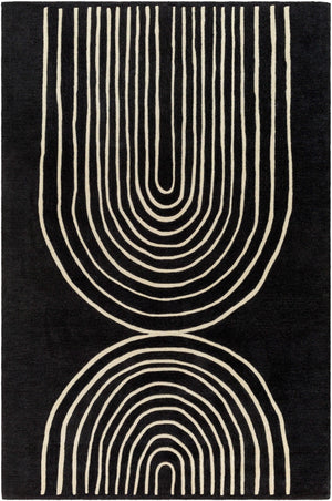 Fuat Black Wool Rug