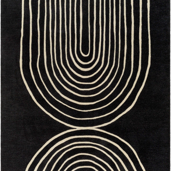 Fuat Black Wool Rug