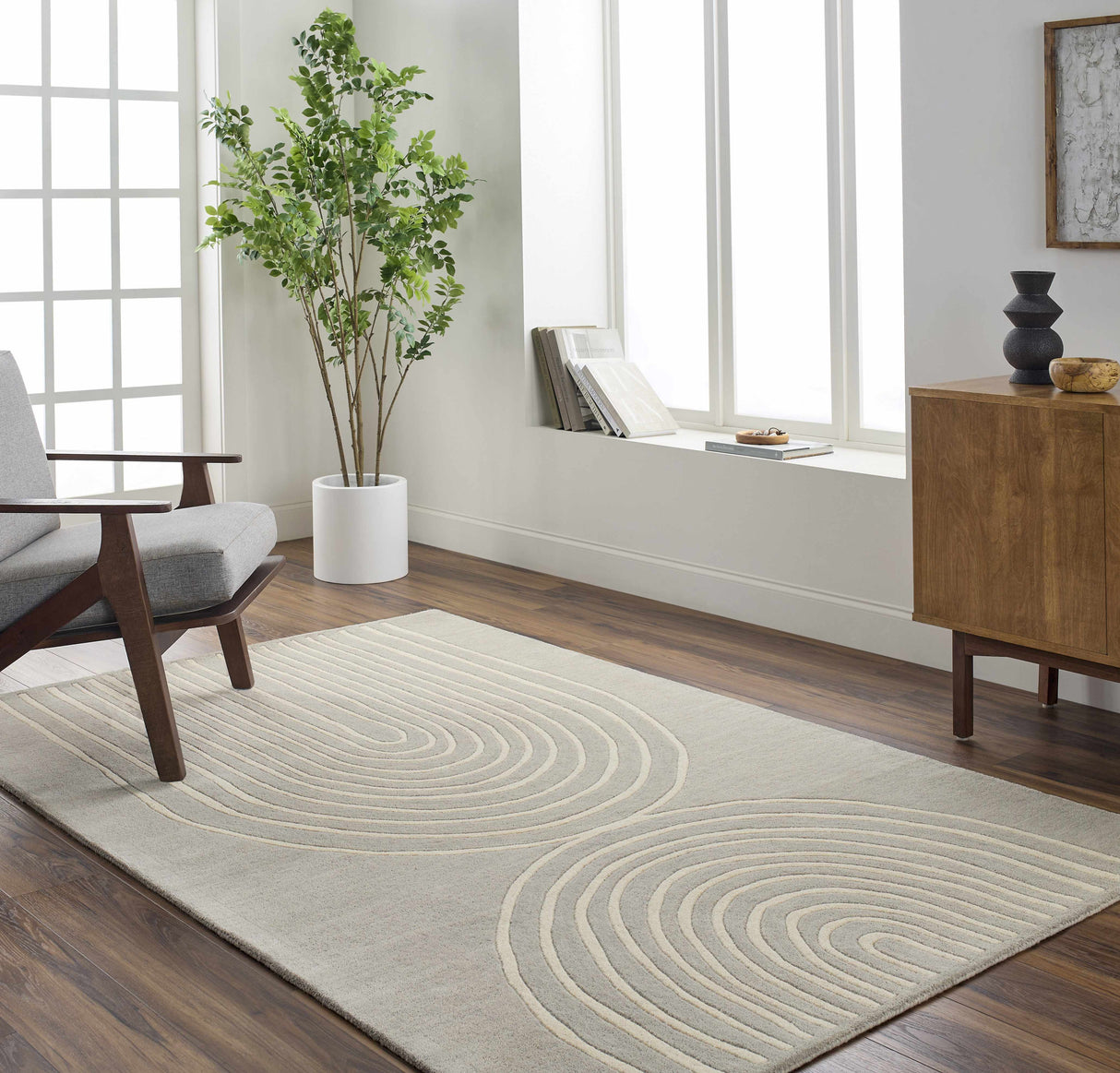 Fuat Medium Gray Area Rug - Clearance