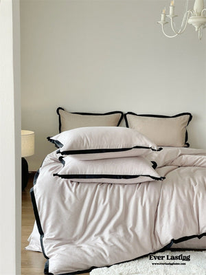 Silky Luxury Heart Textured Bedding Set / Cream