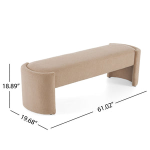 Simple Long Ottoman Bench with Plush Padded Seating - view 2
