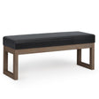 Simpli-Home Milltown Large Ottoman Bench with Solid Wood Frame