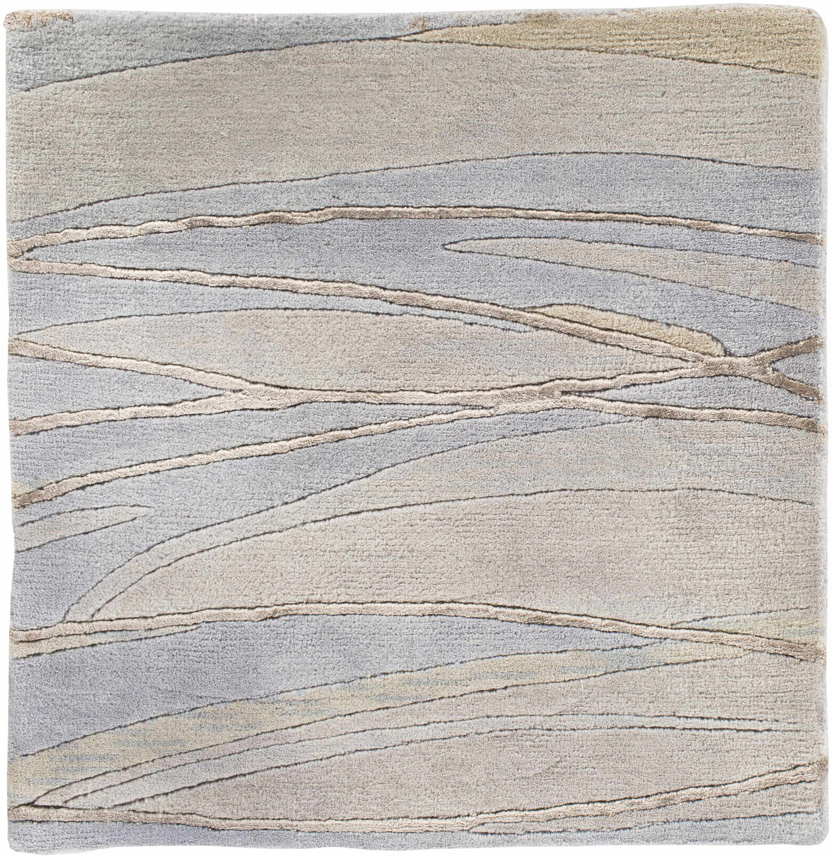 Sinai Light Blue Lined Wool/Viscose Rug - Clearance