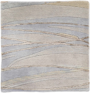 Sinai Light Blue Lined Wool/Viscose Rug - Clearance