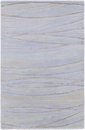 Sinai Light Blue Lined Wool/Viscose Rug - Clearance