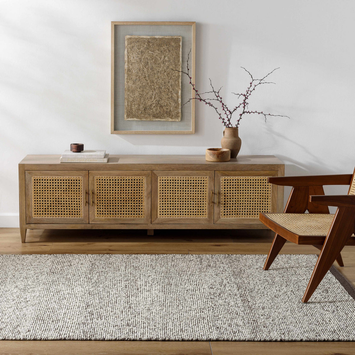 Nenet Charcoal Hand Woven Area Rug - Clearance