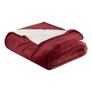 Velvet Plush Sherpa Bed Blanket by Great Bay Home