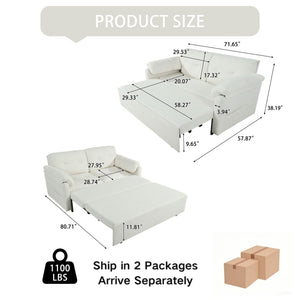 SKYMALL Convertible Pull Out Sofa Bed Queen Size with Side Storage - view 7