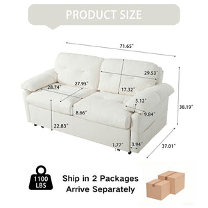 SKYMALL Convertible Pull Out Sofa Bed Queen Size with Side Storage - view 8